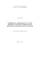 Numerical modeling of fluid mixing in pipe networks with machine learning applications