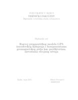 Razvoj prognostičkog modela GPS ionosferskog kašnjenja s komponentama geomagnetskog polja kao prediktorima, metodama strojnog učenja