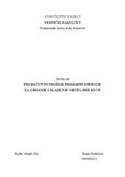 PRORAČUN POTROŠNJE PRIMARNE ENERGIJE ZA GRIJANJE I HLAĐENJE OBITELJSKE KUĆE