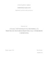 prikaz prve stranice dokumenta ANALIZA TOČNOSTI RAČUNALNIH MODELA ZA PREDVIĐANJE METEOROLOŠKIH PODATAKA USPOREDBOM S MJERENJIMA